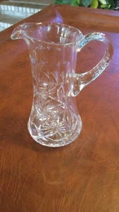 American Brilliant Cut Glass Footed Pitcher with Hobstar & Star of David - Picture 1 of 6