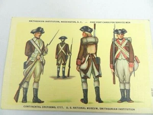 Vintage Postcard Linen Continental Uniforms of 1777 Service Men Washington DC - Picture 1 of 3