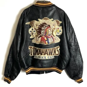 Avirex USA Authentic Varsity Leather Jacket Size S - Picture 1 of 8