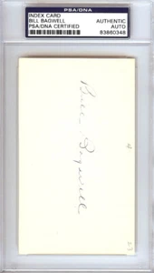 Bill Bagwell Autographed 3x5 Index Card Boston Braves, A's PSA/DNA #83860348 - Picture 1 of 1