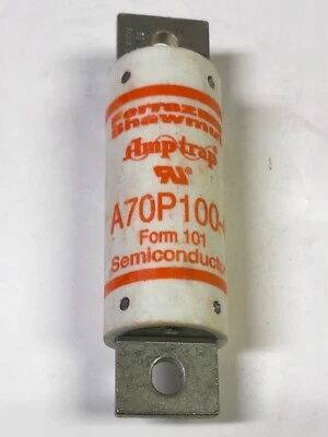 FERRAZ SHAWMUT GOULD BUSS A70P100 4 100 AMP 700 VAC Bolt In Fuse AMPtrap - Image 1 of 4