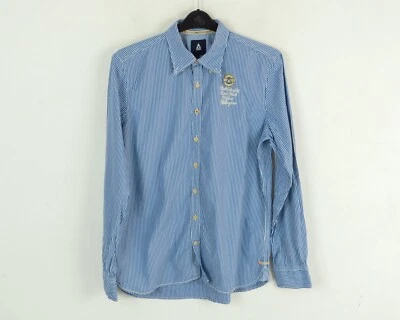 Camisa informal GAASTRA M de algodón a rayas azul manga larga con botones regular para hombre Foto 1 de 4