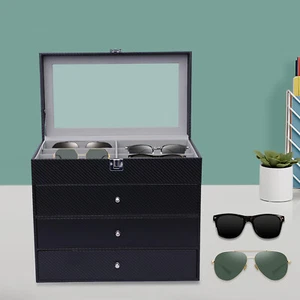 Caja de almacenamiento de gafas de sol organizadora de gafas múltiples 24 ranuras soporte de exhibición - Imagen 1 de 12