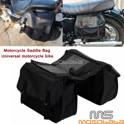 Rear Saddlebag Large Capacity Canvas Tool Bags For Suzuki Honda Kawasaki Vulcan - Image 1 of 4