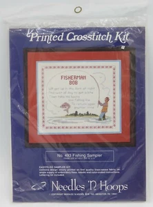 Agujas N Hoops punto de cruz kit muestreador de pesca 12"" x 14"" nuevo  - Imagen 1 de 6
