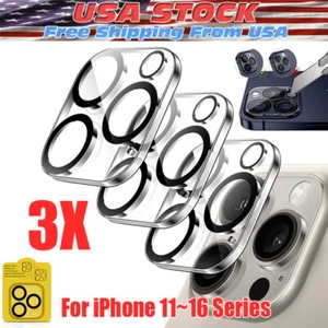 3x For iPhone 16 Pro Max 15 14 13 12 11 Tempered Glass Camera Lens Protector - Picture 1 of 8