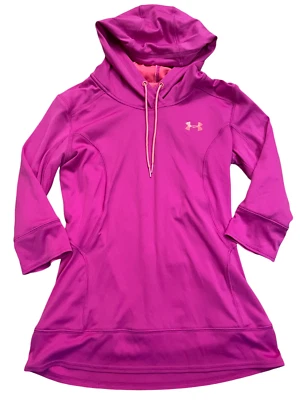 UNDER ARMOUR heatGear Activewear Fitted Purple Hooded Shirt Top womens Small - Image 1 of 2