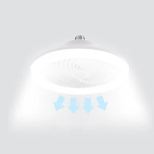 Ceiling Fan Lights Chandelier Low Profile Silent Ceiling Fan w/ Remote Control - Picture 1 of 11