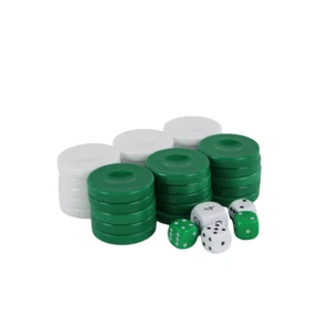 Backgammon verde acrilico pezzi 36 mm - Foto 1 di 3