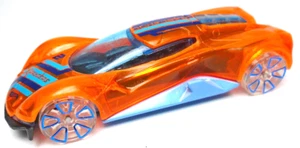 2020 HOT WHEELS CRESCENDO X-RAYCERS SEE THRU ORANGE 1:64 DIECAST 3" CAR W/ BLUE - Picture 1 of 6