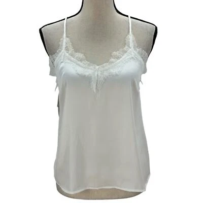 Camisola Bar III con correa de espagueti con ribete de encaje espalda deportiva - blanca - talla PS Foto 1 de 4