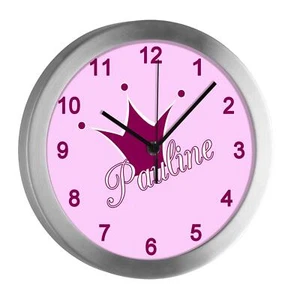 Orologio per bambini con nome bambini orologio radio silenzioso orologio da parete camera dei bambini orologio corona - Foto 1 di 6