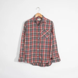 Denim & Supply Ralph Lauren Plaid Button Up Shirt Womens Large - Red Distressed - Picture 1 of 7