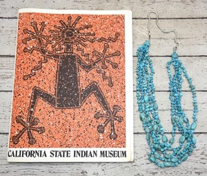 Collar turquesa anudado de 5 hilos broche de plata de ley CA Museo Indio - Imagen 1 de 13