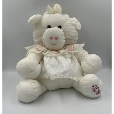 Fisher Price Puffalump 1986 vaca blanca peluche con vestido raro difícil de encontrar Foto 1 de 4
