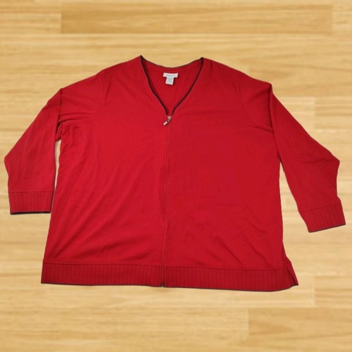 VETEMENTS Avenue アベニューレッドカジュアルVネックストレッ��チニトラッ�クジャケットレディースプスス