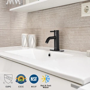 Aquaterior Bathroom Faucet Round Cold Hot Water Single Hole Washing Mixer Tap - Picture 1 of 5