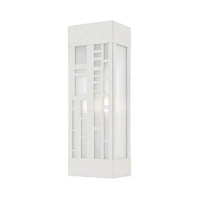 Aplique de pared Livex Lighting Malmo 2 luces exterior ADA estilo moderno-17" de alto y Foto 1 de 4