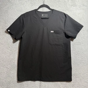 FIGS Scrub Top Short Sleeve Men’s Medium Black Technical Collection Medical - Picture 1 of 5