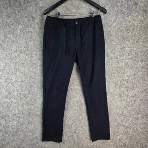 Kenji Pants Mens 30 Blue Striped Dress Pants Stretch Waist Drawstring 13368 - Bild 1 von 13
