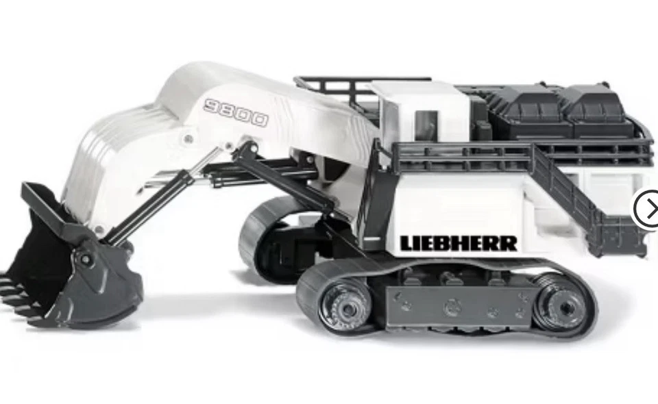 Liebherr R9800 Mining Excavator White and Gray 1/87 (HO) Diecast Model by Siku - Image 1 of 3