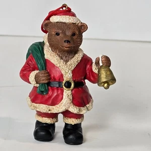 Vintage Christmas Ornament Bear Santa Claus Holiday Hanging Decoration 3 in Xmas - Picture 1 of 6