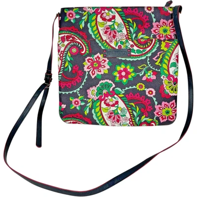 Bolso Bandolera Vera Bradley Pétalo Paisley Cuero Guijarro 11.5 x 11 x 1 pulgada Foto 1 de 4