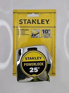 STANLEY 33-425D 25 FT. POWERLOCK TAPE MEASURE 10’ OF REACH - Picture 1 of 3