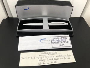 Cross ATX Brushed Chrome Ballpoint Pen with Box and New Refill - Picture 1 of 10