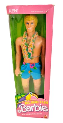Boneca Barbie Ken divertida Mattel Island #4060 perna em bom estado descolorida veja fotos - Imagem 1 de 4