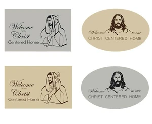 "Benvenuti nella nostra casa centrata su Cristo" decorazione casa cristiana, spirituale, religiosa - Foto 1 di 12