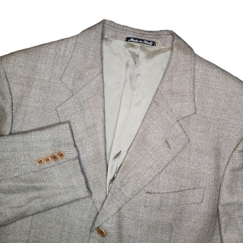 Blazer Valentino Uomo 42R Brandy Glen Plaid Lana Seta 3 Bottoni Cappotto Sportivo Italia