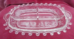 HEISEY RELISH 3 TEILIG MOONGLO LARIAT TABLETT SCHALE ELEGANT KRISTALL SIGNIERT - Bild 1 von 1