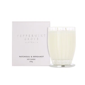 Patchouli & Bergamot Soy Candle 370g | Home Fragrance | Peppermint Grove Aus - Picture 1 of 2