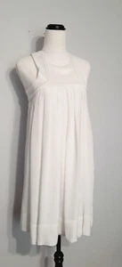 Witchery Size 6 White Sleeveless Knee Length Swing Dress Racer Style Back - Picture 1 of 9