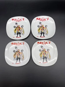 Juego de 4 ceniceros de porcelana para restaurante francés Maxim's de Paris de colección - Imagen 1 de 3