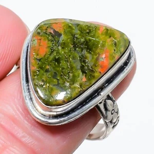 Unakite Gemstone 925 Sterling Silver Jewelry Ring Size 9 y085 - Picture 1 of 6