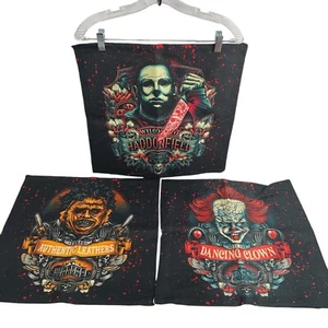 Halloween Throw Pillow Case Cover 17" x 17" Scary Movie Lot of 3 Themed New - Picture 1 of 8