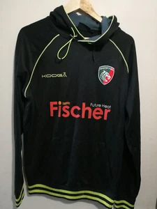 Kooga Leicester TIGERS Rugby Hoodie Black Mens medium Excellent Used Condition - Picture 1 of 3