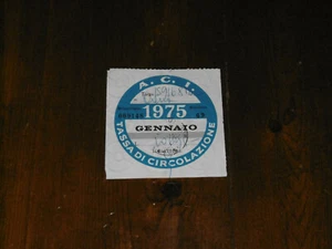 BOLLO AUTOMOBILISTICO ANNO 1975 A.C.I. TASSA DI CIRCOLAZIONE - Picture 1 of 2
