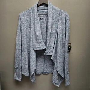 Women's Nike Yoga Cardigan Heathered Blue Cover Up Long Sleeve / Size Small - Picture 1 of 3