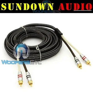 SUNDOWN AUDIO 20FT SAZ 2CHANNEL SOLID 100% OFC COPPER TWISTED RCA AMPLIFIER WIRE - Picture 1 of 11