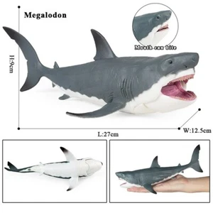 Megalodon Model Marine Animal Toy Action Figure Collector Kids Decor Shark Gift - Picture 1 of 5