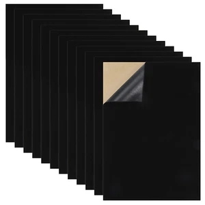 Caydo 12PCS Black Self Adhesive Felt Sheets, Soft Velvet Sticky Back Felt for Je - Picture 1 of 12