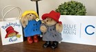 2 Paddington Bear with Boots Raincoats 1987 Eden Toys Jointed Plush Doll  4.5'