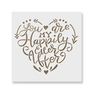 You Are My Happily Ever After Wedding Stencil - Plantillas Mylar reutilizables - Imagen 1 de 5