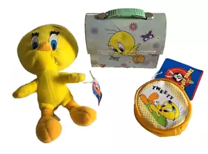 Set 3 Looney Tunes Tweety Vogel Mini Mittagessen Dose Geldbörse & Plüsch 90er Figuren - Bild 1 von 10