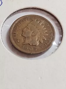 1905 Indian Cent Penny Coin - Lot BT264 - Picture 1 of 2