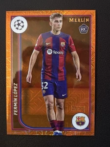 2023-24 Topps Merlin UEFA Barcelona RC Fermín López Naranja Mojo Refractor /25 - Imagen 1 de 2
