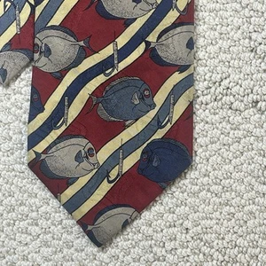 Vintage POLO By RALPH LAUREN Fishing Necktie Hand Made 100% Silk Made In USA - Picture 1 of 5
